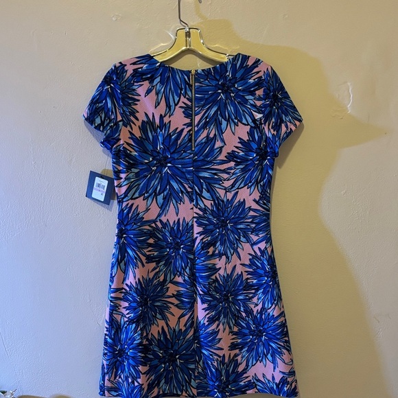 Ellen Tracy Blue Floral Mini Dress - Picture 3 of 5